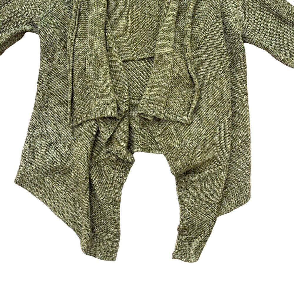 Eileen Fisher XS Sweater Draped Alpaca Silk Crochet Brown Open Front - Picture 6 of 9